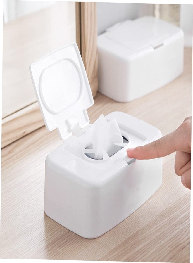 JOINPAYA Diaper Wipe Holder: Baby Wipes Dispenser with Push-Button Lid Wipe Container Storage for Car Wet Tissue Case Makeup Remover Wipes Car Wipes Cosmetic PP Carrying Bag Travel White - Image 3